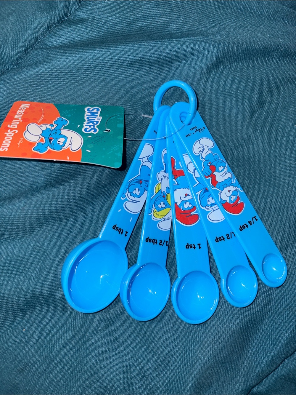 Blue Plastic Measuring Spoon Set - 5 Piece